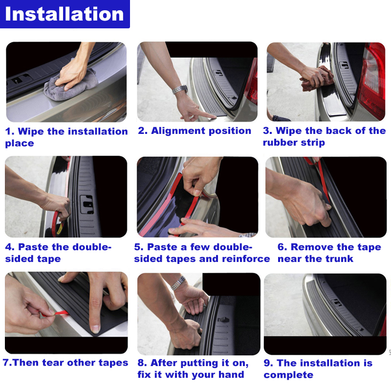 8x90cm-Car-Rear-Bumper-PVC-Rubber-Protector-Cover-Sill-Plate-Trunk-Pad-Trim-1526347
