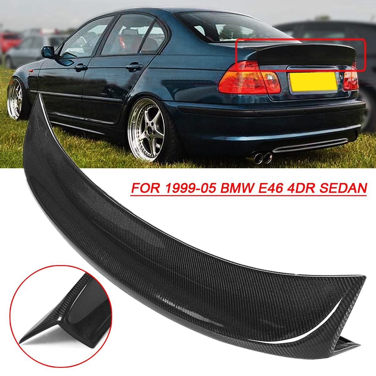 Car-Spoiler-Wing-Fiber-Trunk-Duckbill-For-1999-2005-BMW-E46-4DR-CSL-Sedan-1539785