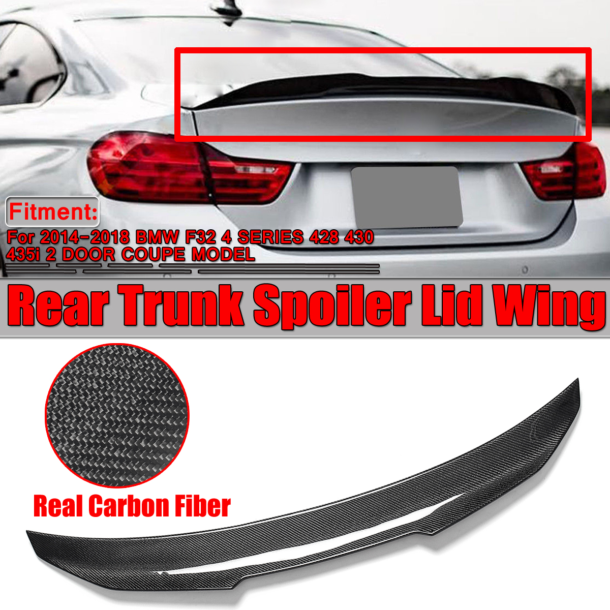 High-Kick--Duckbill-Carbon-Fiber-Trunk--Car-Spoiler-Wing-For-14-18-BMW-F32-428-430-435i-2DR-1521026