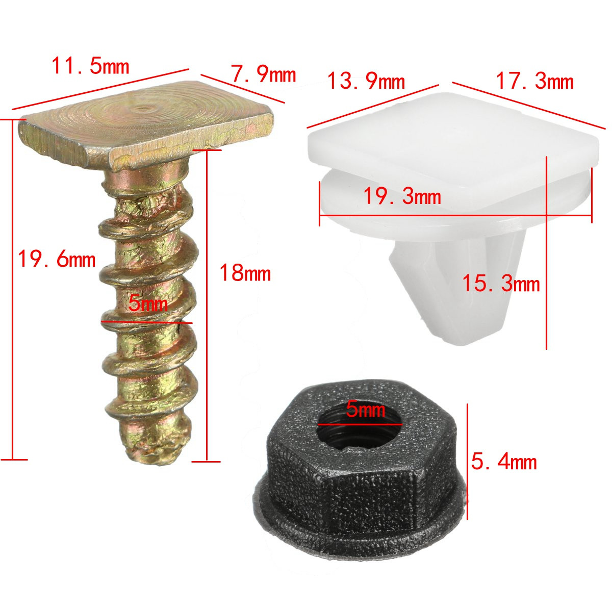 Plastic-Metal-Front-Wheel-Arch-Trim-Car-Fastener-Clip-Screw-Nut-Set-For-Vauxhall-Corsa-C-1392076