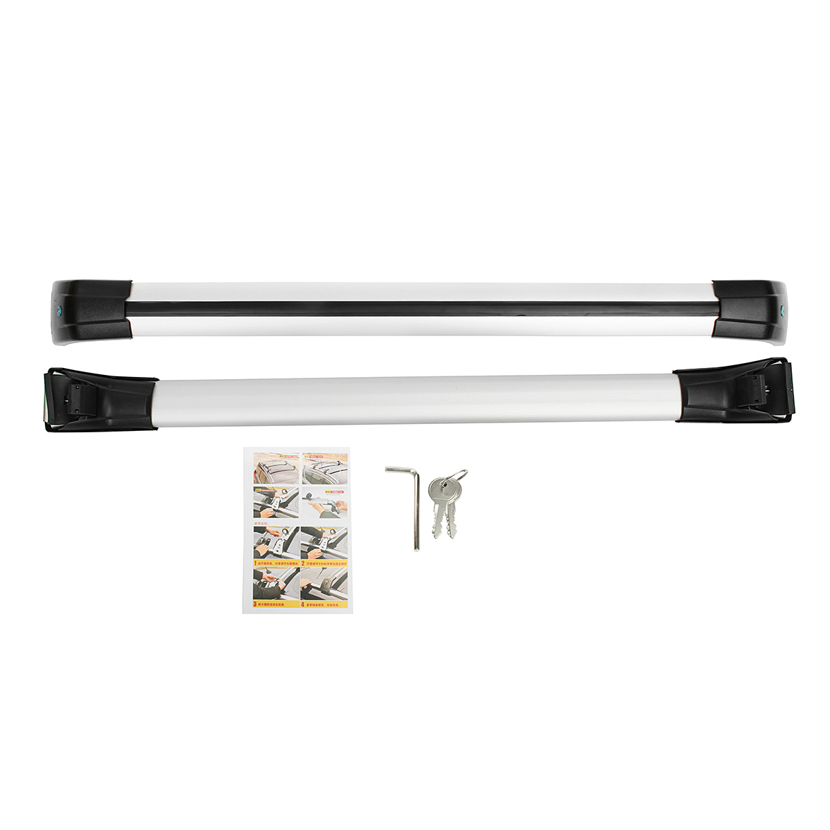 Universal-Car-Raised-Rail-Cross-Bar-Aluminum-Roof-Rack-Luggage-Carrier-1387658