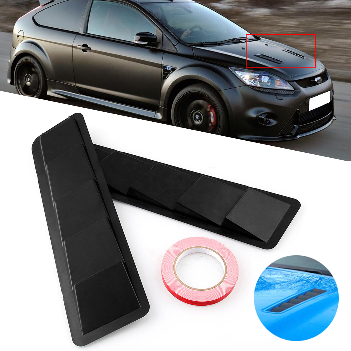 Universal-Intake-Panel-Window-Air-Ventilated-Blinds-Air-Outlet-Trim-Set-Matte-Black-ABS-1344665