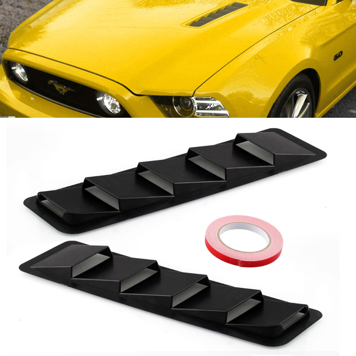 Universal-Intake-Panel-Window-Air-Ventilated-Blinds-Air-Outlet-Trim-Set-Matte-Black-ABS-1344665