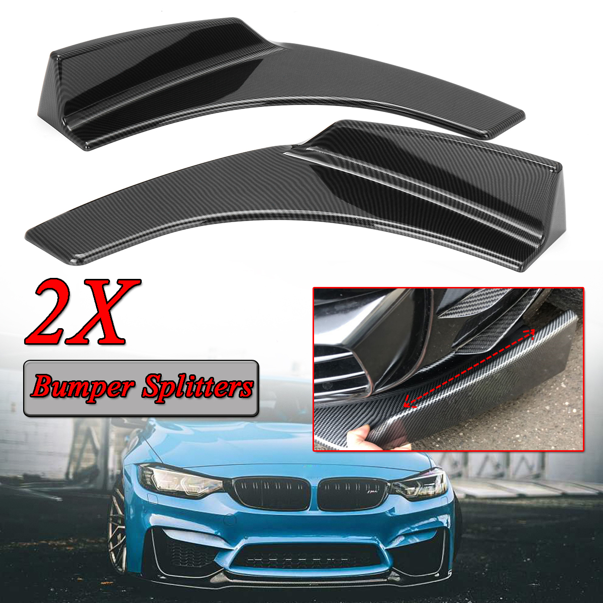 2Pcs-Carbon-Fiber-Look-Car-Front-Deflector-Spoiler-Wing-Splitter-Diffuser-Bumper-Canard-Lip-1499019