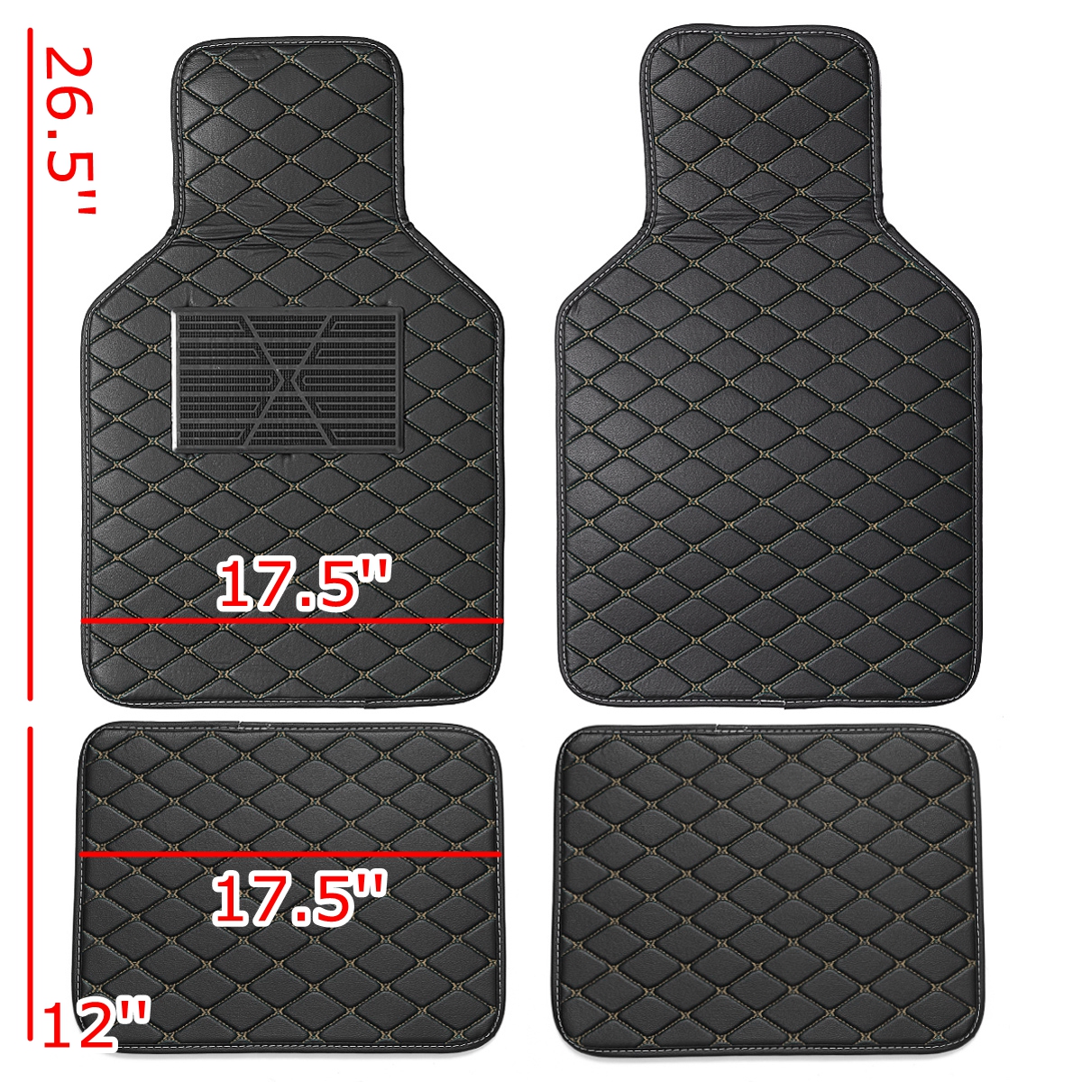 4-PCS-Universal-FrontRear-Car-Floor-PU-Leather-Waterproof-Mat-with-Antiskid-Pedal-1499168