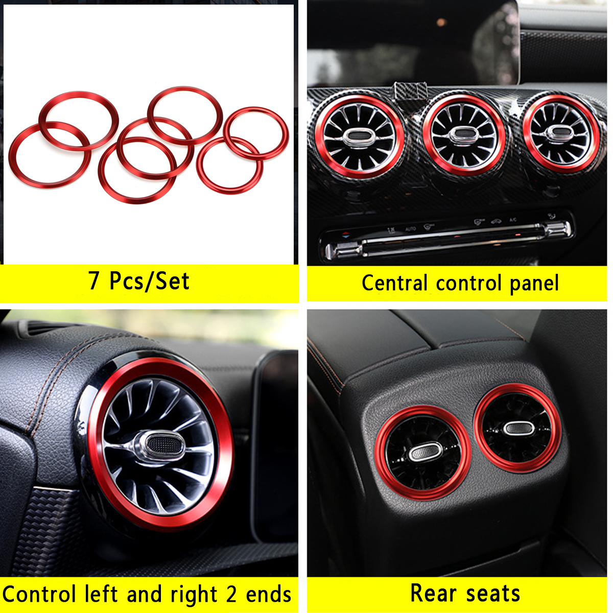 Car-Air-Condition-Vent-Outlet-Ring-Cover-Trim-For-Mercedes-Benz-A-Class-W177-V177-1629056