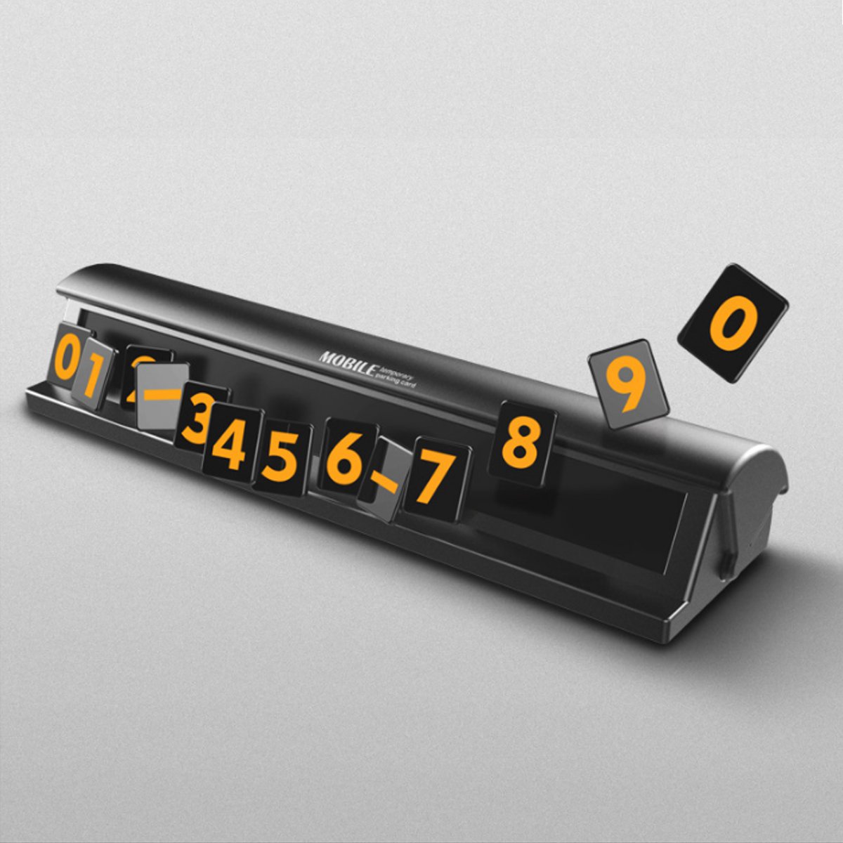 Fluorescent-Black-Silver-Hidden-Car-Temporary-Parking-Phone-Number-Card-Plate-1277007