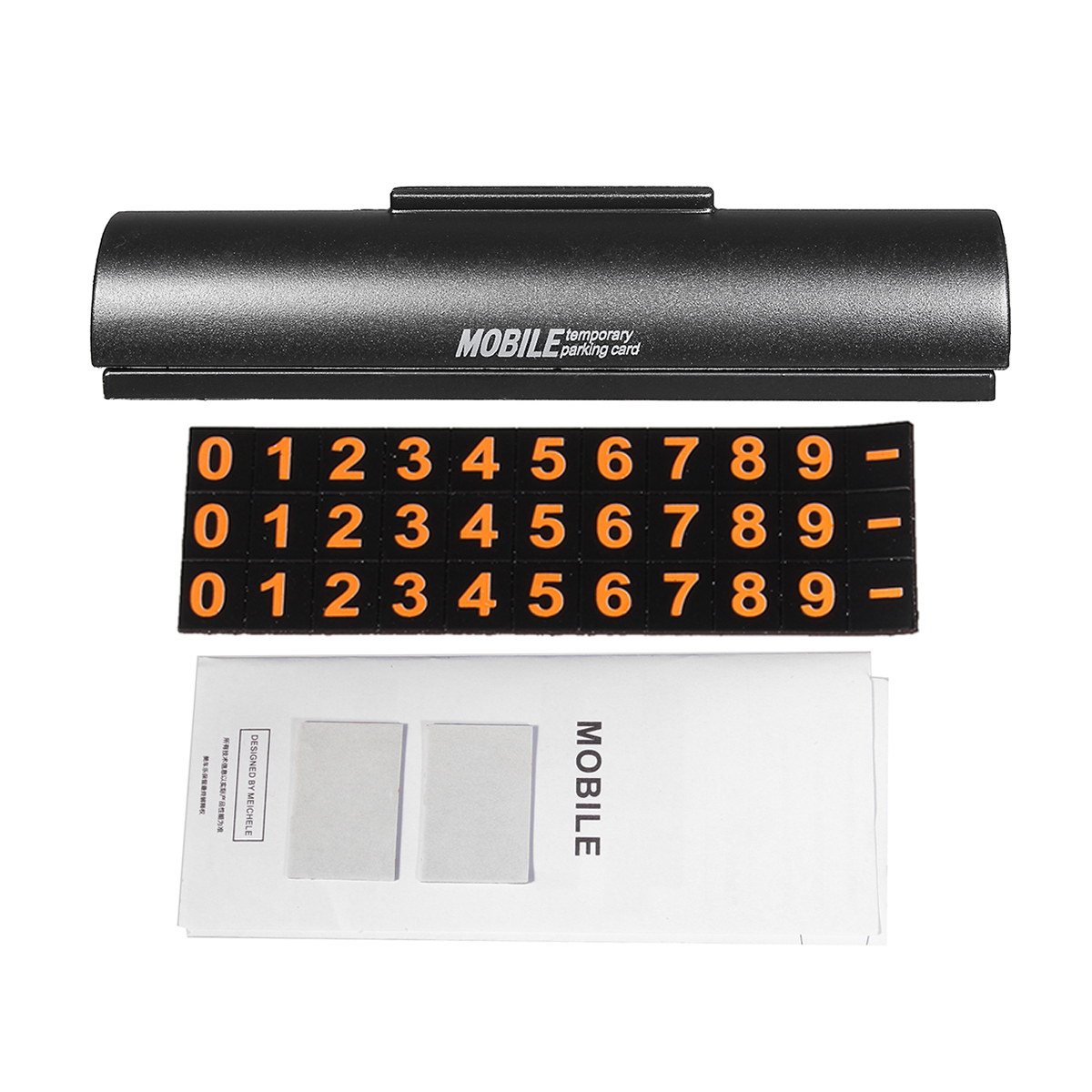 Fluorescent-Black-Silver-Hidden-Car-Temporary-Parking-Phone-Number-Card-Plate-1277007