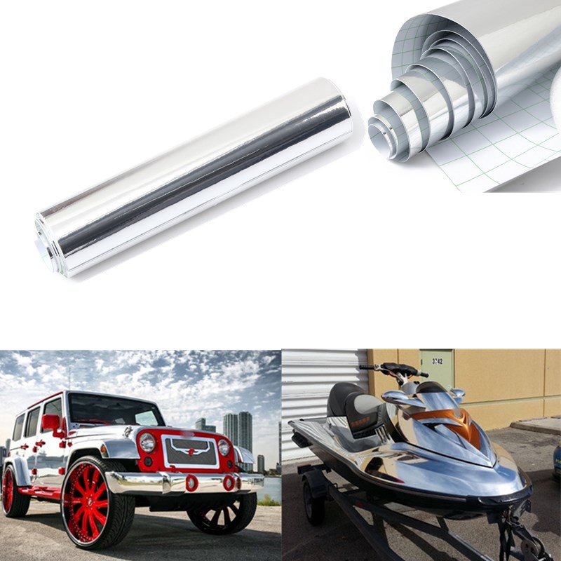 20x152cm-Silver-Chrome-Mirror-Vinyl-Wrap-Film-Car-Sticker-Decal-Sheet-Bubble-Free-1003723