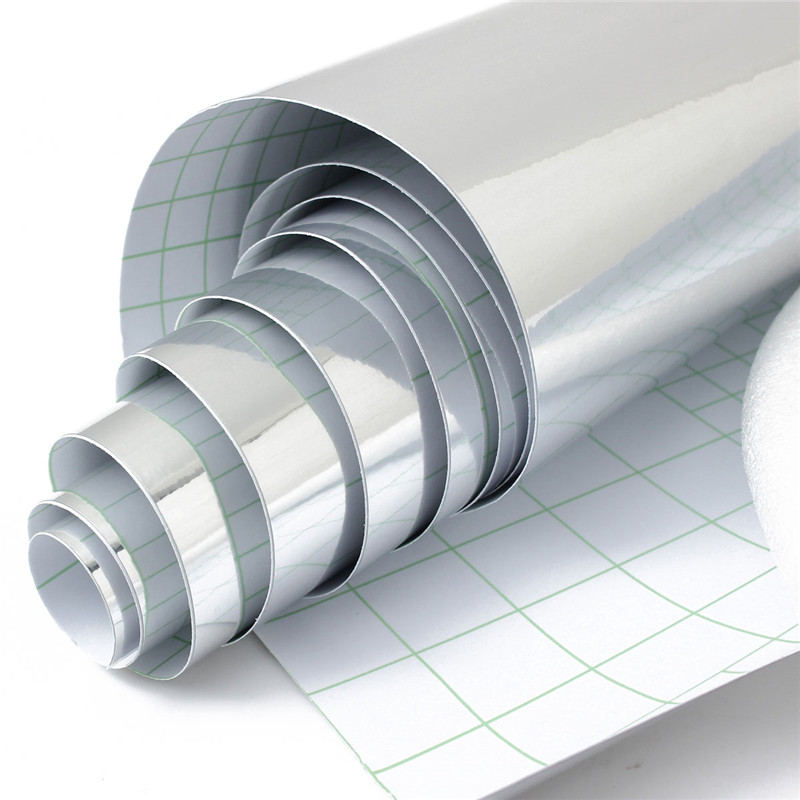 20x152cm-Silver-Chrome-Mirror-Vinyl-Wrap-Film-Car-Sticker-Decal-Sheet-Bubble-Free-1003723
