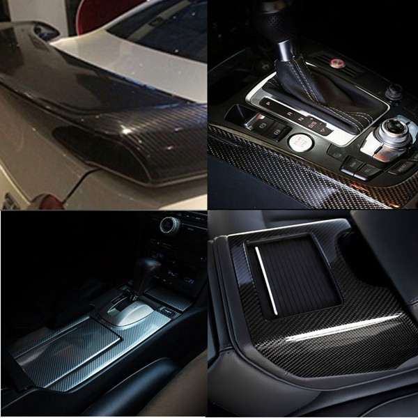 25cmx150cm-5D-Carbon-Fiber-Vinyl-Film-Car-Sticker-Shinny-Gloss-Wrap-Decal-1112029