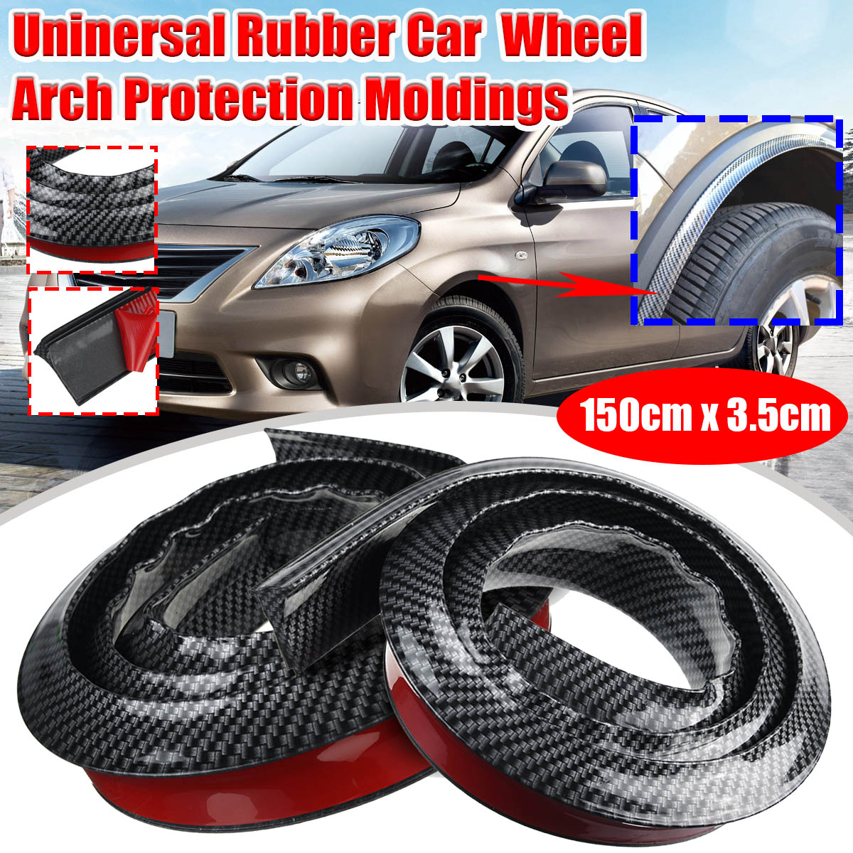 2PCS-15M-Universal-Rubber-Car-Mudguard-Trim-Strip-Wheel-Arch-Protection-Moldings-1723953