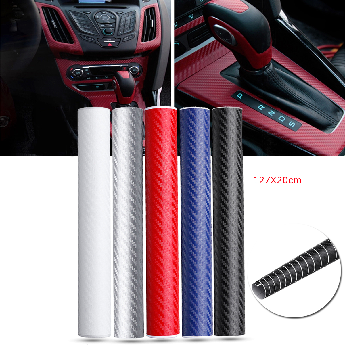 3D-Carbon-Fiber-Car-Sticker-Vinyl-Wrap-Decal-Sheet-Roll-Film-DIY-127X20cm-1428611