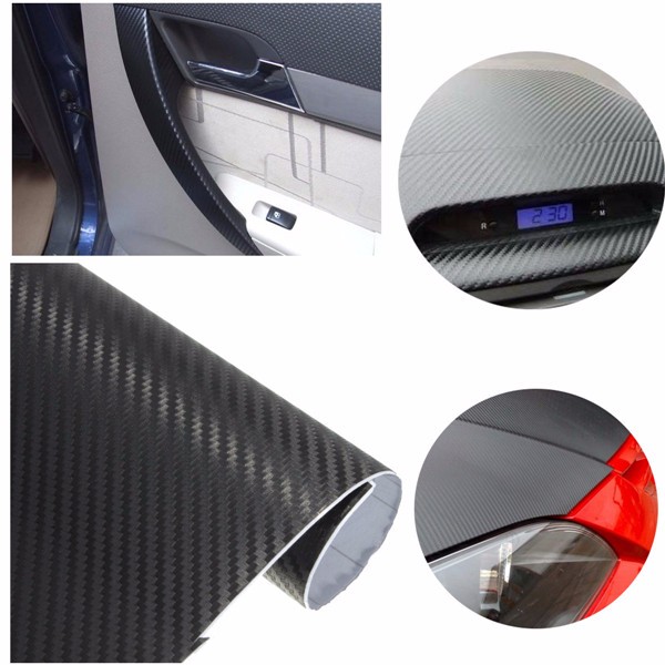 3D-Carbon-Fiber-Vinyl-Car-Wrap-Sheet-Roll-Film-Sticker-Decal-DIY-100quotx12quot-Black-1029619