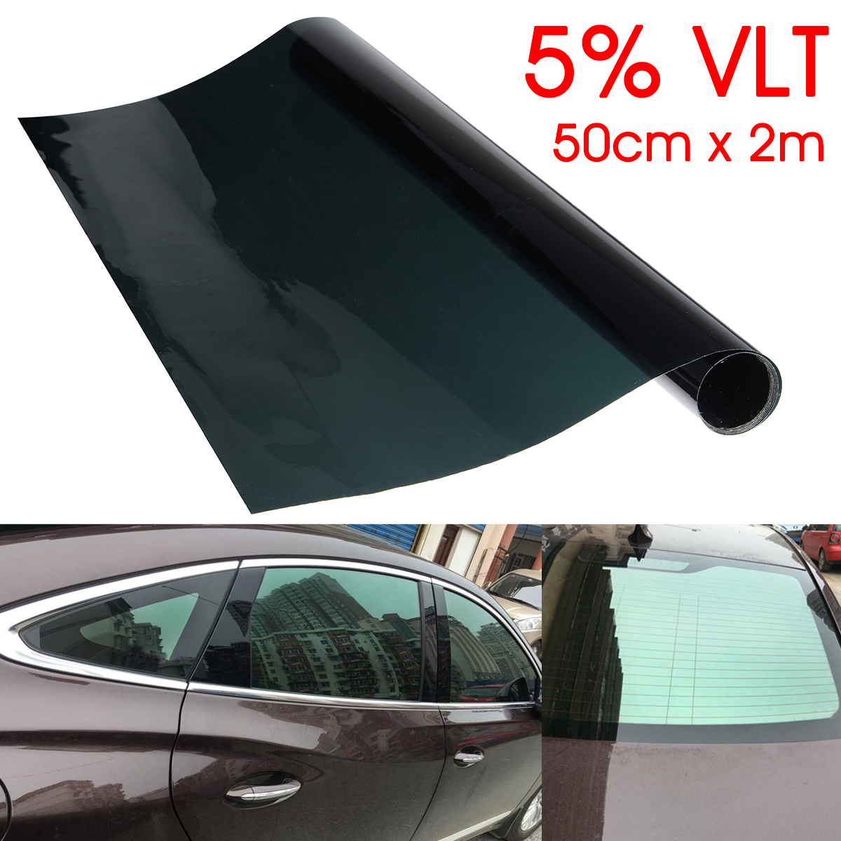 50cmx2m-5-VLT-Black-Car-Glass-Window-Tint-Shade-Film-Roll-for-Home-Office-Boat-1402193