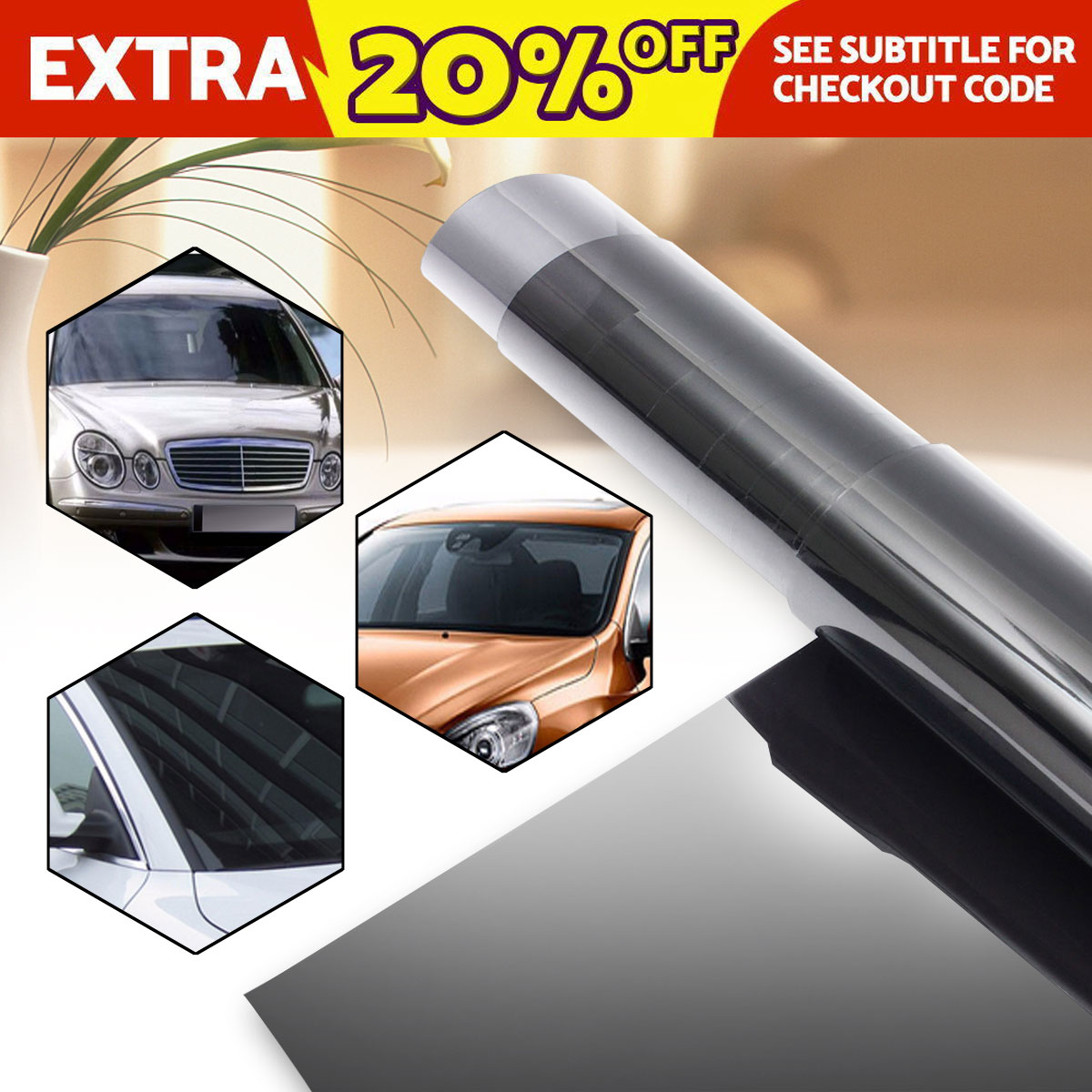Car-Window-Solar-Tint--3-m-X-50-cm-Film-Tinting-Shade-15-Light-Transmission-1304909