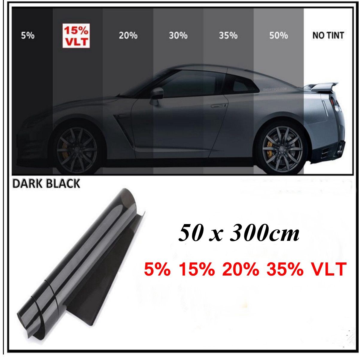 Car-Window-Solar-Tint--3-m-X-50-cm-Film-Tinting-Shade-15-Light-Transmission-1304909