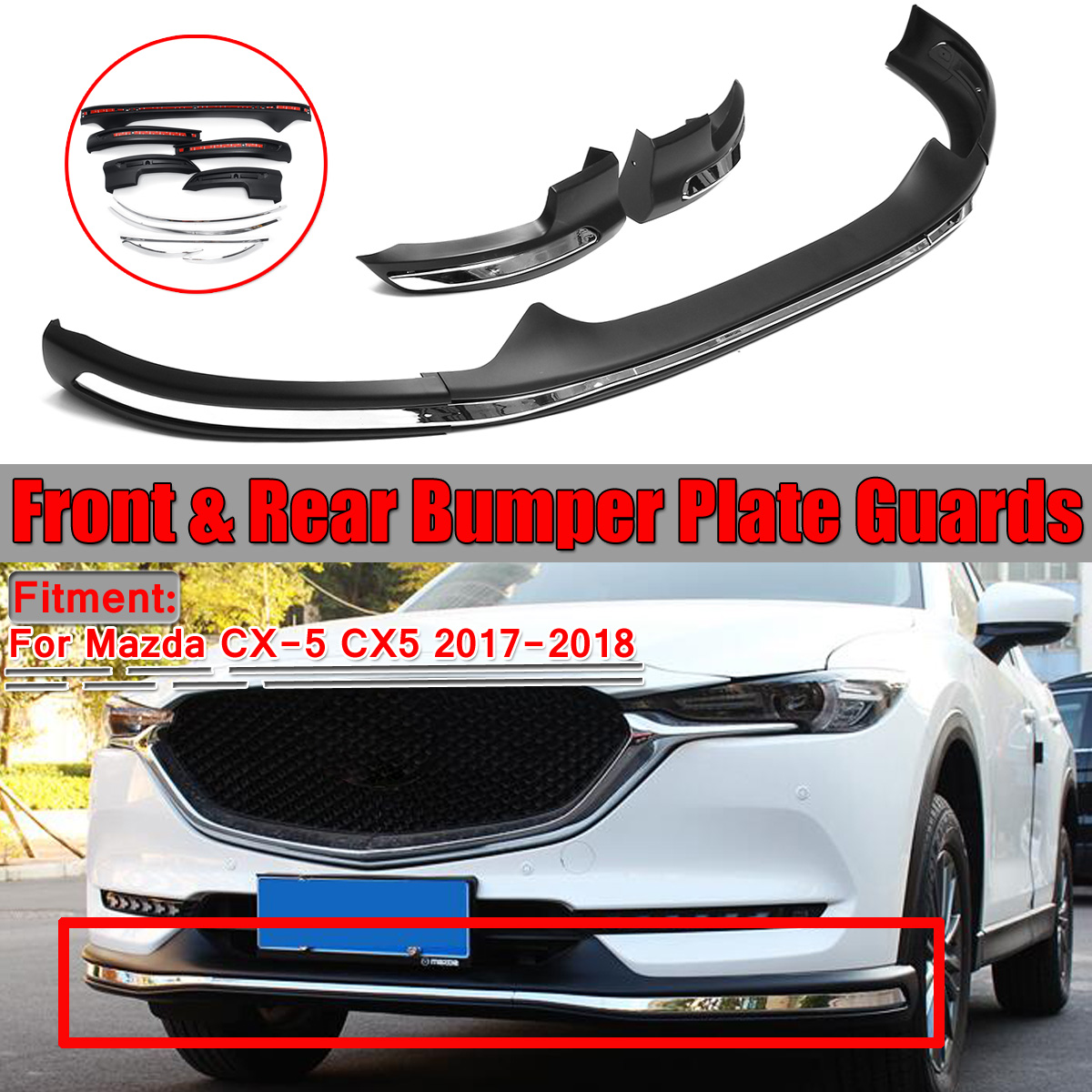 Steel-Front--Rear-Bumper-Protector-Skid-Plate-Guards-For-Mazda-CX-5-CX5-2017-2018-1685947