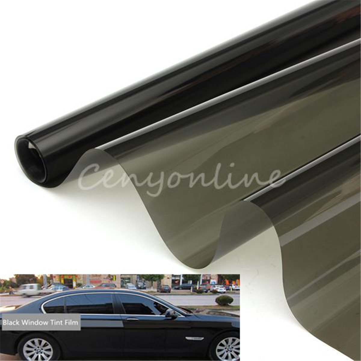 Window-Tint-Film-Black-30-50cm-X-6m-Roll-2-PLY-Car-Auto-House-Commercial-1566466
