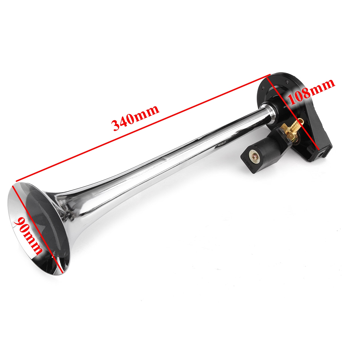 115plusmn10db-Chrome-Single-Trumpet-Air-Horn-Set-Car-Truck-Train-Boat-12V-Super-Loud-1119996