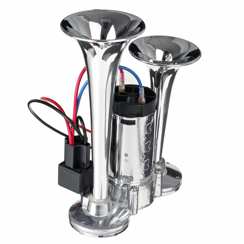 12V-300db-Electric-Horn-Trumpet-Marine-Chrome-Fog-Stainless-Steel-Boat-Truck-1667959