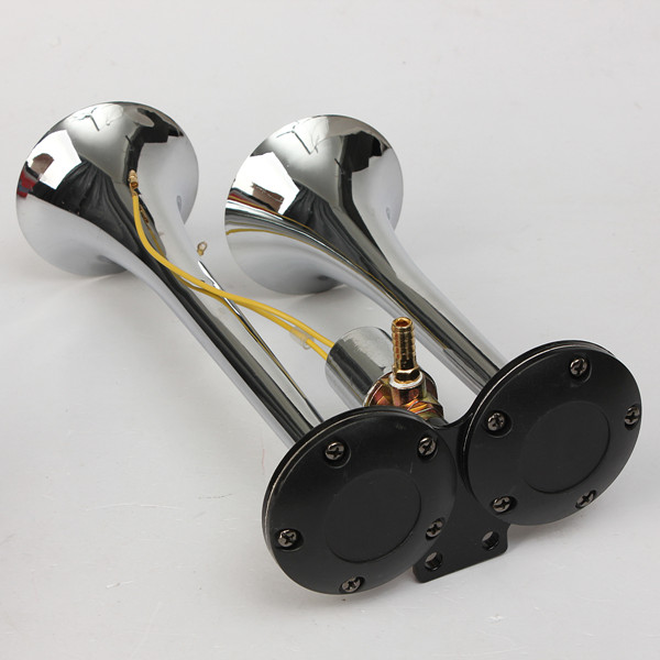 Air-Horn-Kit-Two-Trumpet-w110-PSI-12-Volt-Compressor-TankGauge-974338