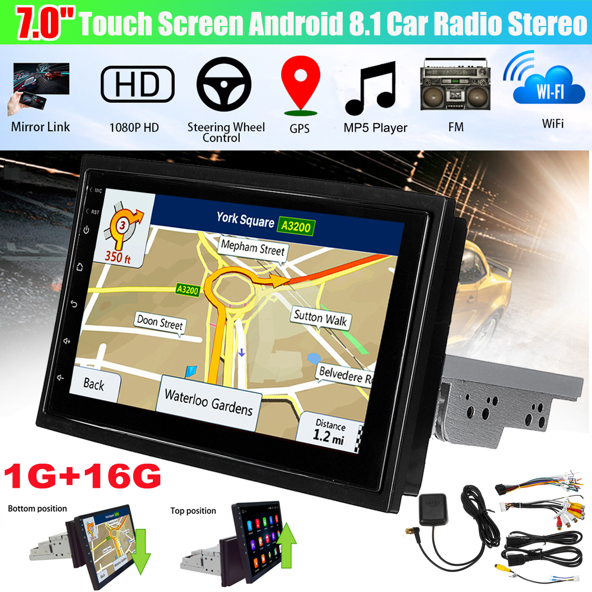 7-Inch-1-Din-for-Android-81-Car-Stereo-Radio-MP5-Player-4-Core-116G-Adjustable-Touch-Screen-GPS-Wifi-1607871