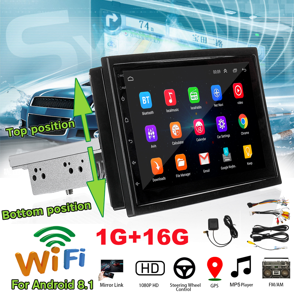 7-Inch-1-Din-for-Android-81-Car-Stereo-Radio-MP5-Player-4-Core-116G-Adjustable-Touch-Screen-GPS-Wifi-1607871