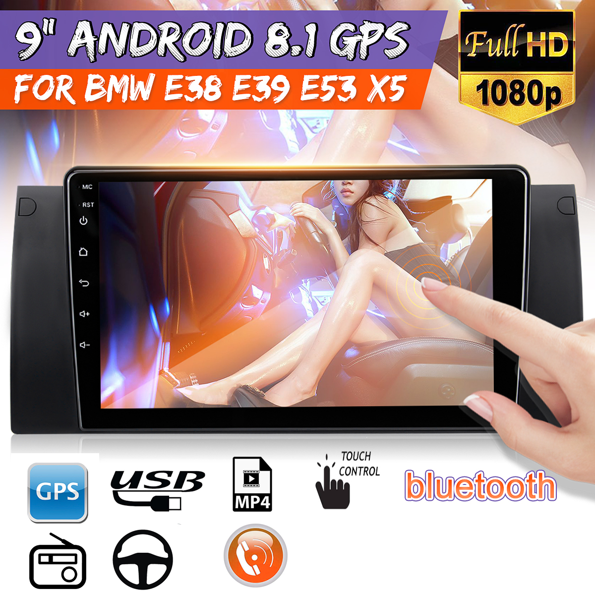 9-Inch-Android-81-Car-Stereo-Radio-Multimedia-Player-Quad-Core-116GB-Wifi-GPS-Microphone-For-BMW-E39-1662456