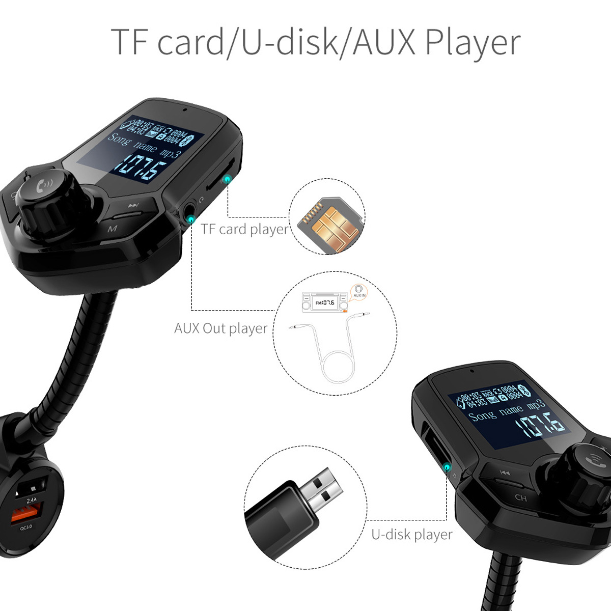 Car-MP3-Player-bluetooth-41-LCD-Screen-Display-With-QC30-Charger-FM-Hands-free-AUX-TF-Card-U-Disk-Un-1632587