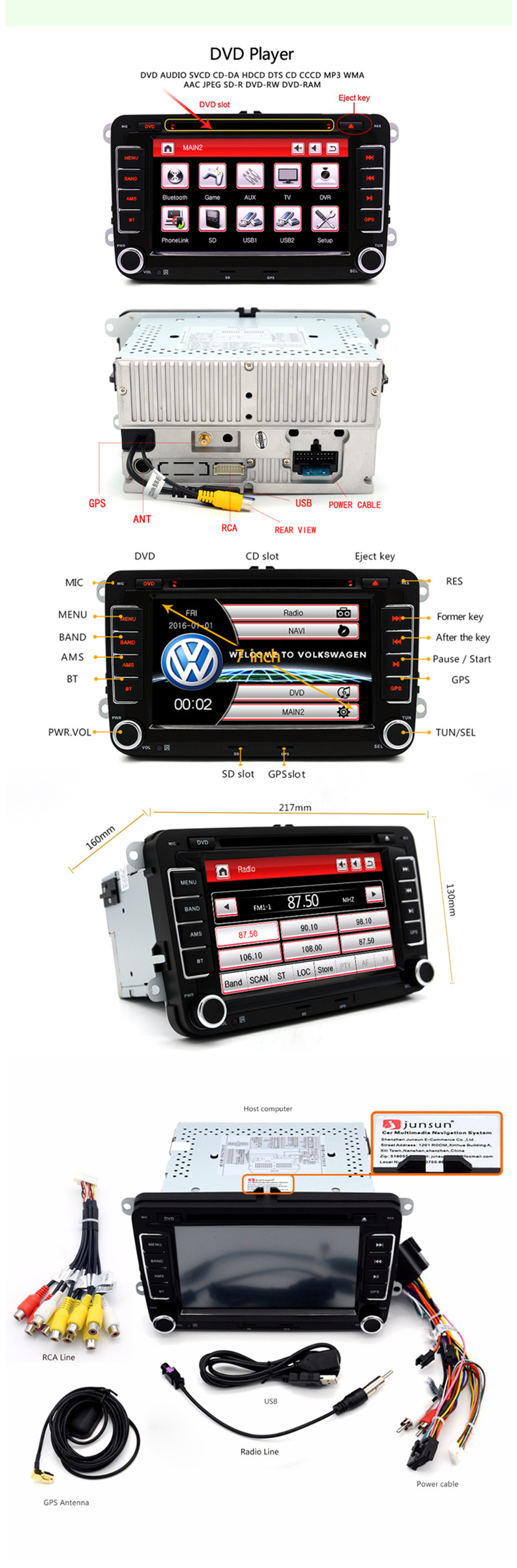 Junsun-7-Inch-2-Din-Car-Stereo-Radio-DVD-Player-GPS-HD-Touch-Screen-bluetooth-FM-AM-for-VW-Golf-5-6--1138330