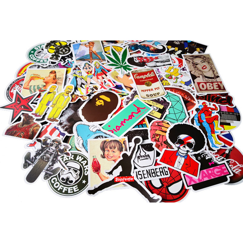 100Pcs-Graffiti-Decorative-Stickers-Cartoon-Suitcase-Sticker-Waterproof-1561726