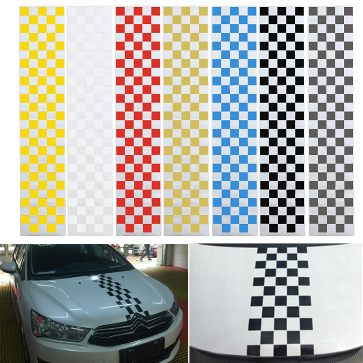 130CM25CM-UNIVERSAL-PVC-COFANO-DECOR-ADESIVO-A-STRISCE-VINYL-DIY-PER-AUTO-1686157