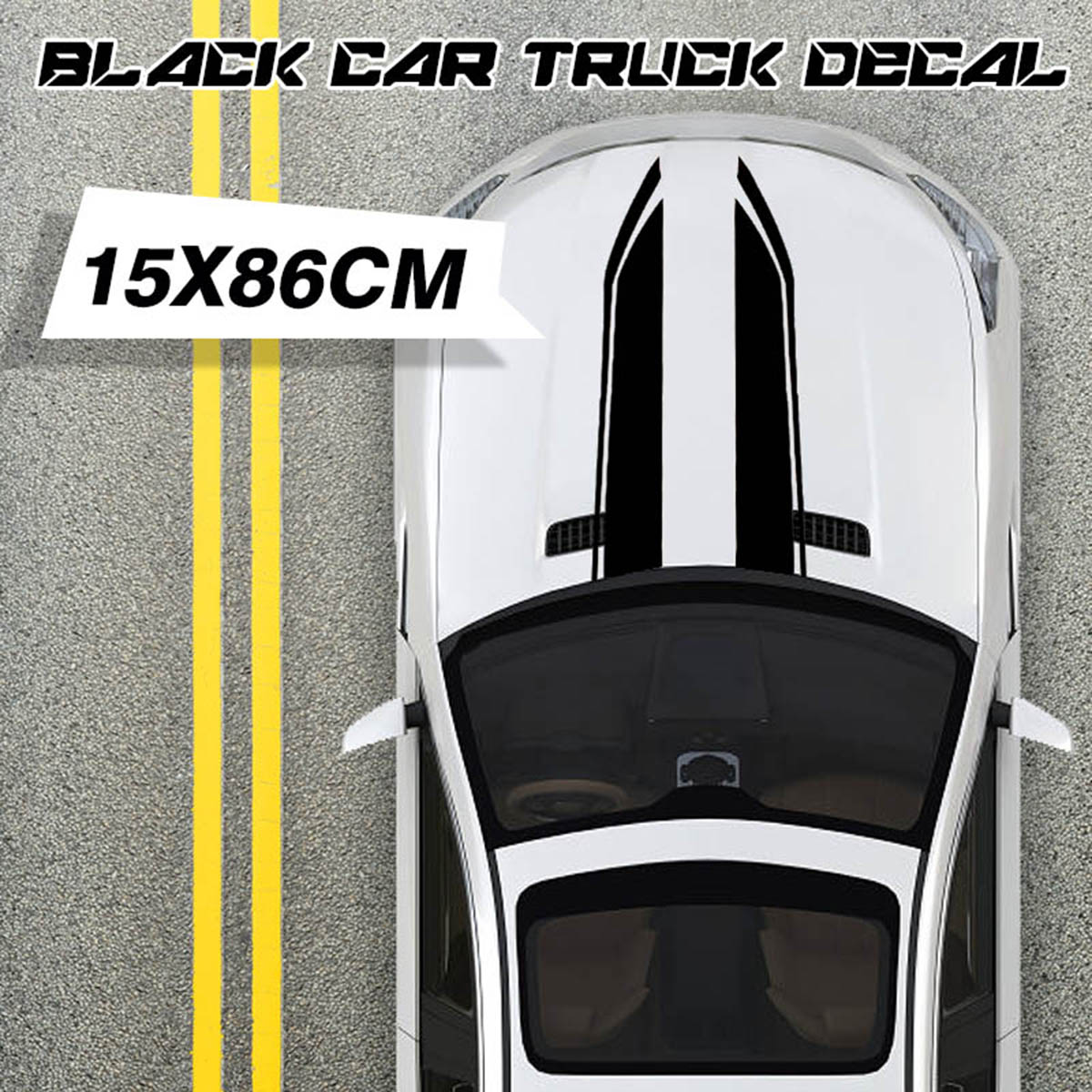 15x86cm-Black-Car-Truck-Decal-Vinyl-stickers-Hood-Decals-Racing-Stripe-1686743
