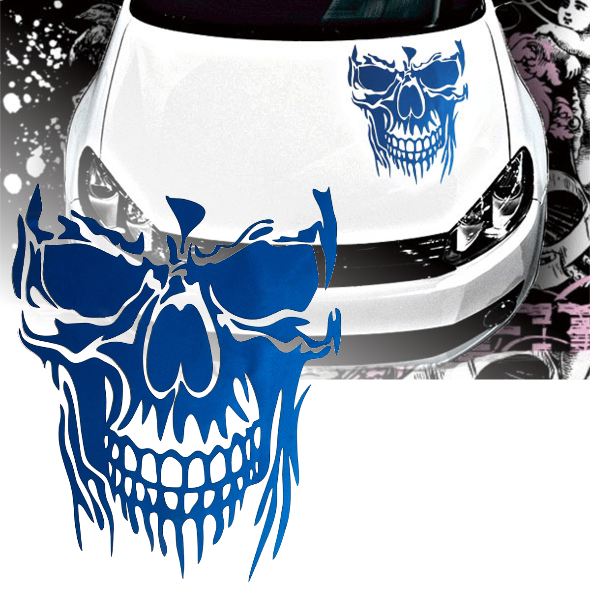 23-x-295cm-Skull-Hood-Car-Stickers-Vinyl-Decals-Auto-Body-Truck-Tailgate-Window-Door-Universal-1370929
