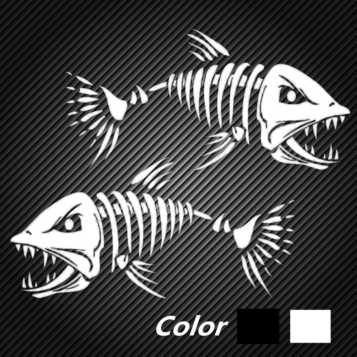 2PCS-Skelett-Fish-Fisch-Auto-Vinyl-Auto-Decal-Aufkleber-Tuning-Sticker-1685562