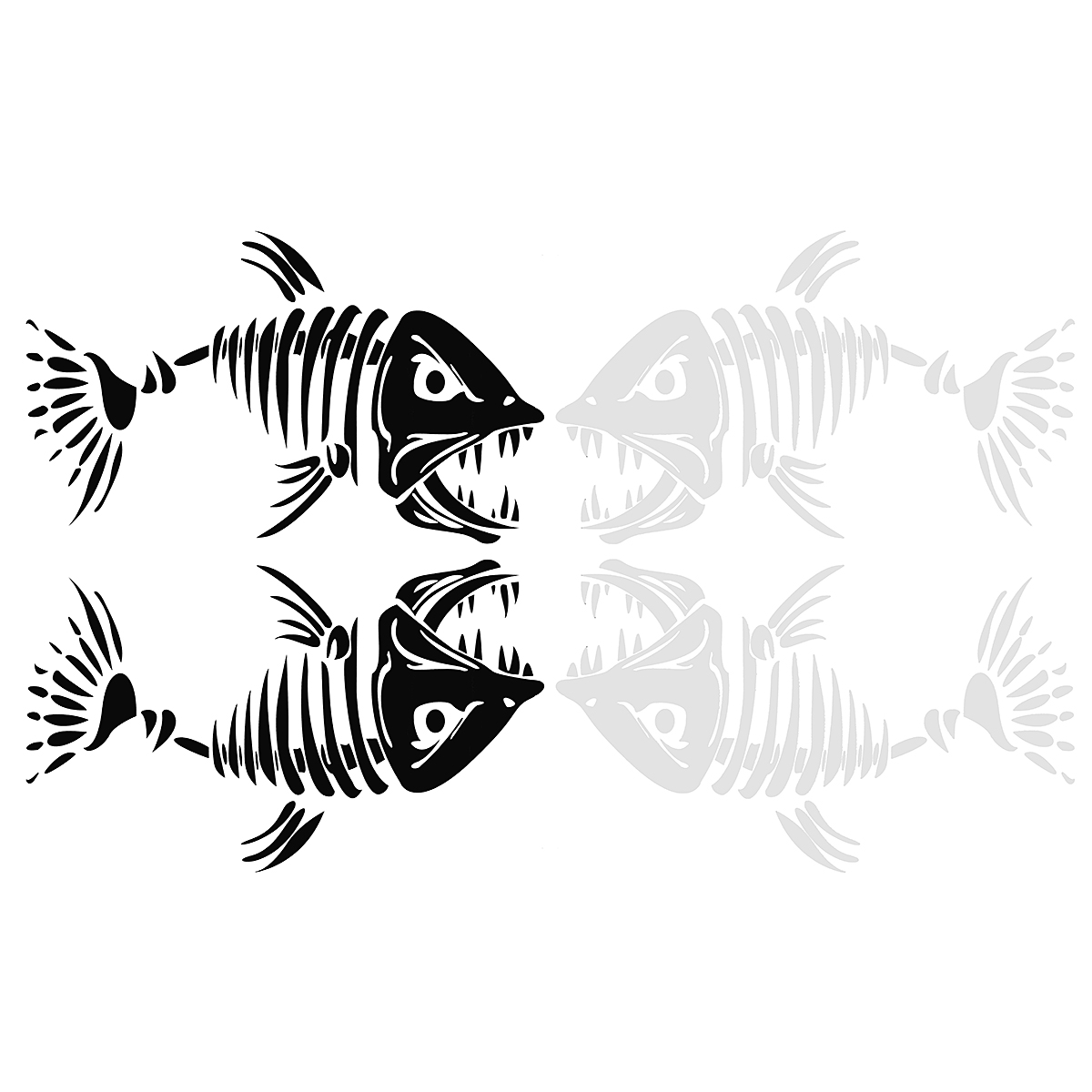 2PCS-Skelett-Fish-Fisch-Auto-Vinyl-Auto-Decal-Aufkleber-Tuning-Sticker-1685562