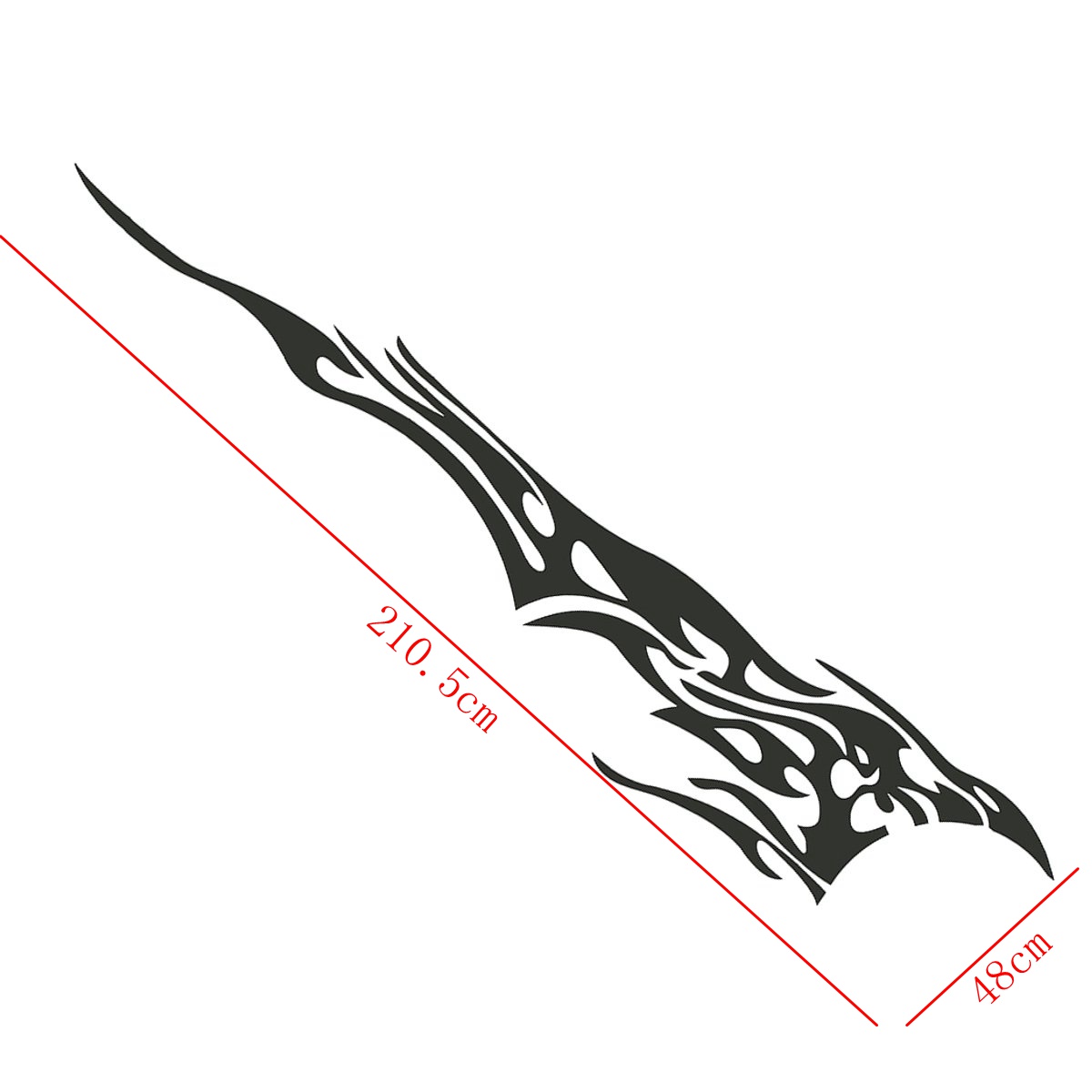 2Pcs-2105x48cm-DIY-Flame-Graphics-Vinyl-Car-Side-Stickers-Decal-Waterproof-Black-1575805