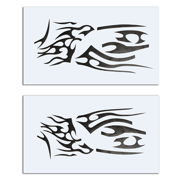 2Pcs-Black-Vinyl-Graphics-Car-Decals-Sticker-Flame-Pattern-Auto-Body-Decoration-Universal-1079504