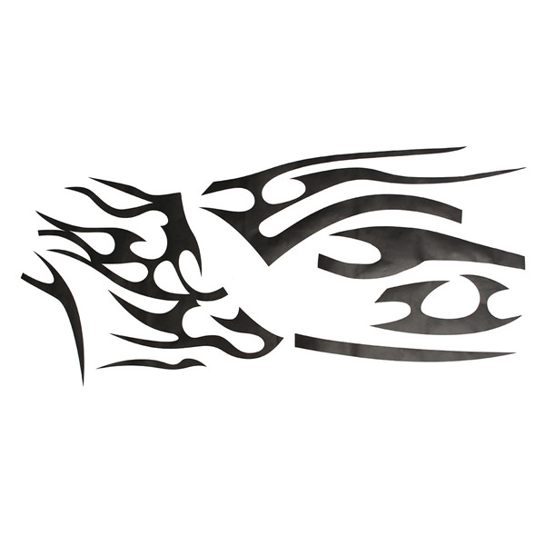 2Pcs-Black-Vinyl-Graphics-Car-Decals-Sticker-Flame-Pattern-Auto-Body-Decoration-Universal-1079504