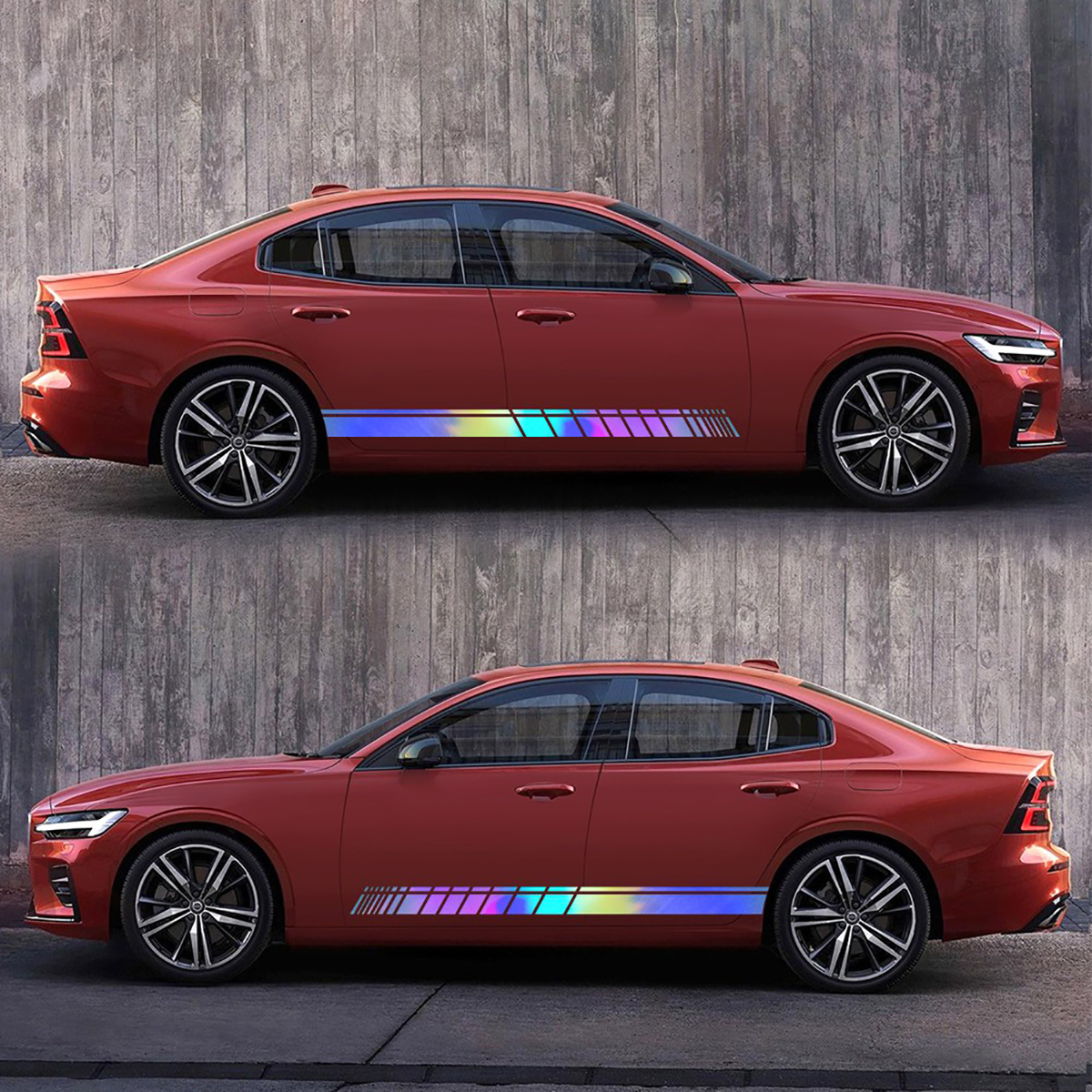 2Pcs-Car-Side-Body-Vinyl-Decal-Stickers-Stripe-Laser-Decals-Graphics-Universal-1653977