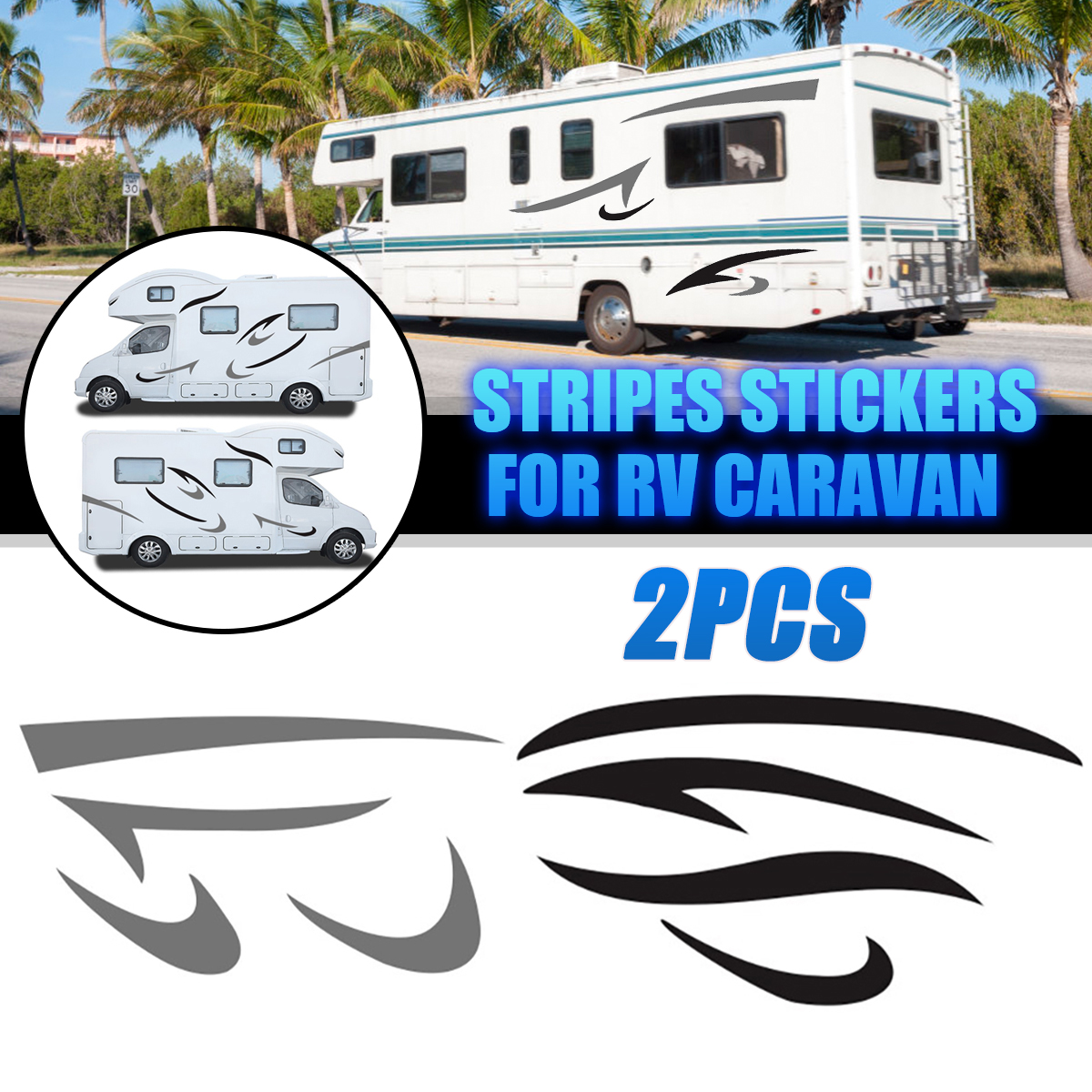 2pcs-Stripes-Body-Stickers-Graphics-Vinyl-DIY-For-Camping-Car-Caravan-RV-Trailer-1697999