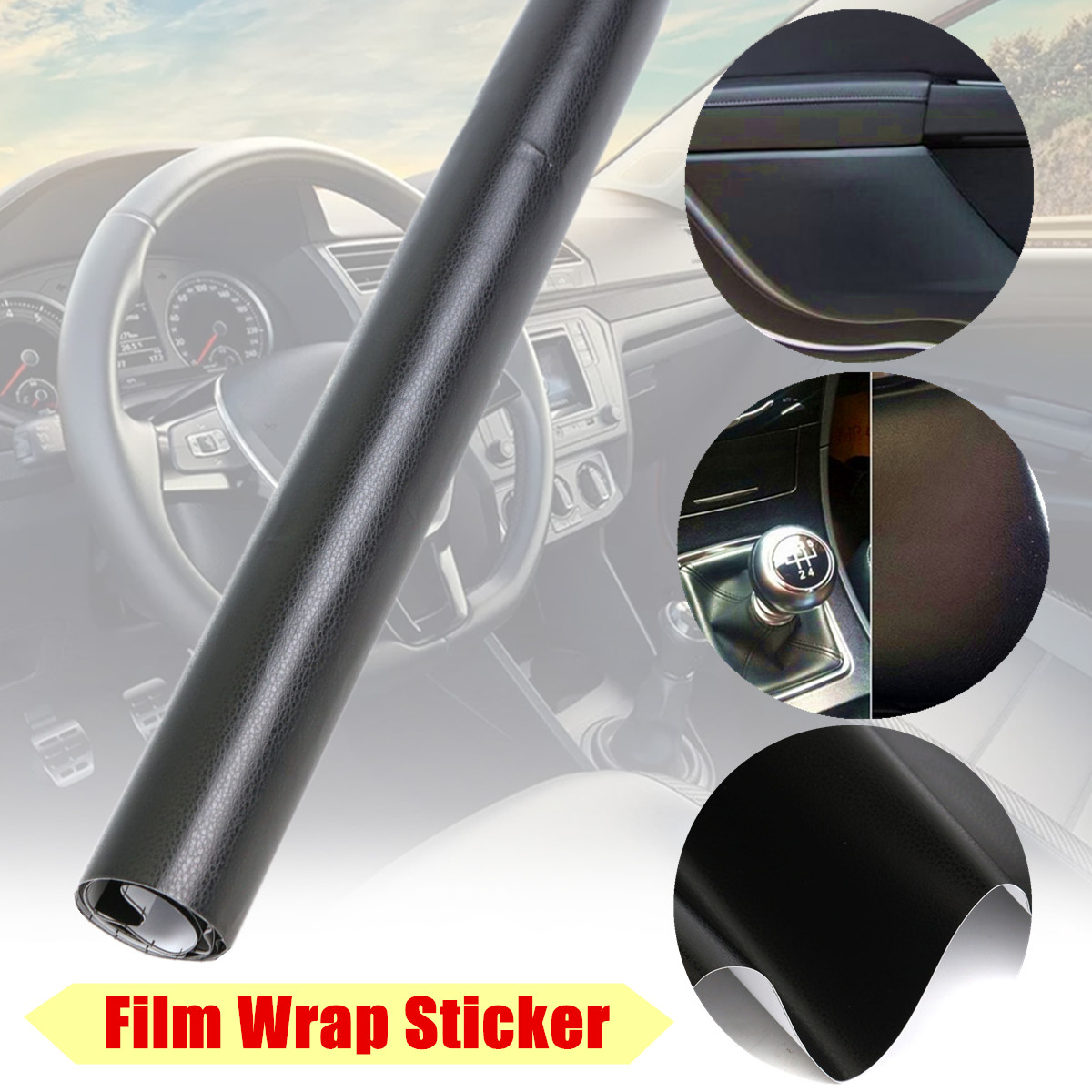 3D-Black-Texture-Sheet-Car-Auto-Interior-Trim-Vinyl-Film-Wrap-Sticker-1682242