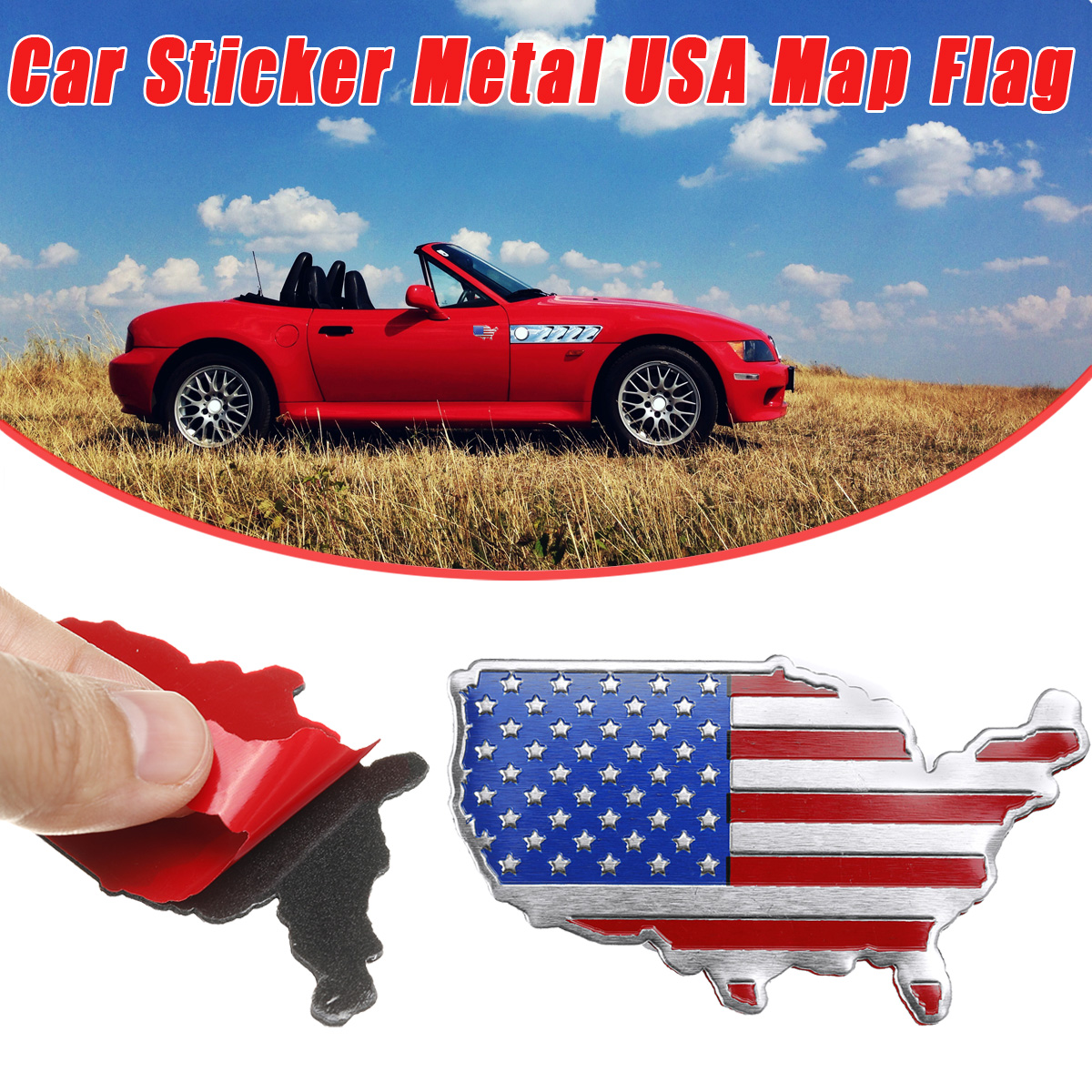 3D-Car-Auto-Stickers-Metal-USA-United-States-American-Map-Flag-Decal-Emblem-1577527