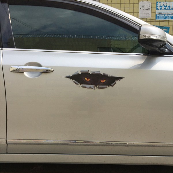 3D-Car-Sticker-Cat-Eye-Stereoscopic-Simulated-Waterproof-Decal-11X43CM-1025403