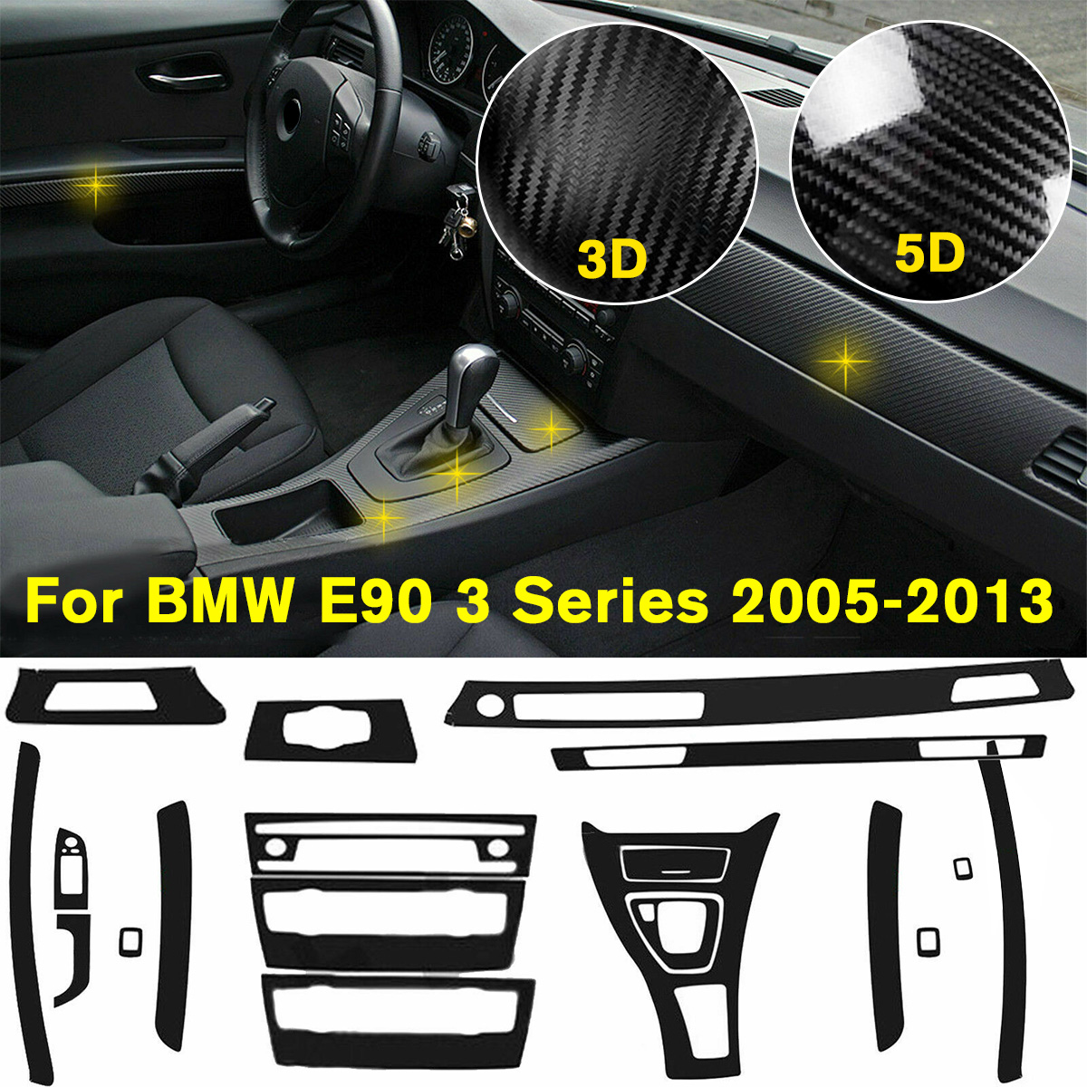 3D-Matte-Black-Carbon-Fiber-Car-Interior-Decor-Decals-For-BMW-E90-3-Series-2005-2013-1573857