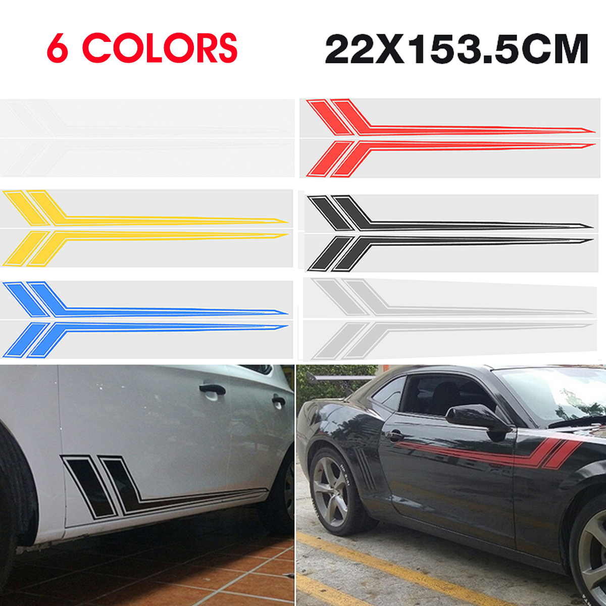 68x85-Car-hash-Stripe-Racing-Graphic-Fender-Decal-Sticker-FOR-Chevy-1671043