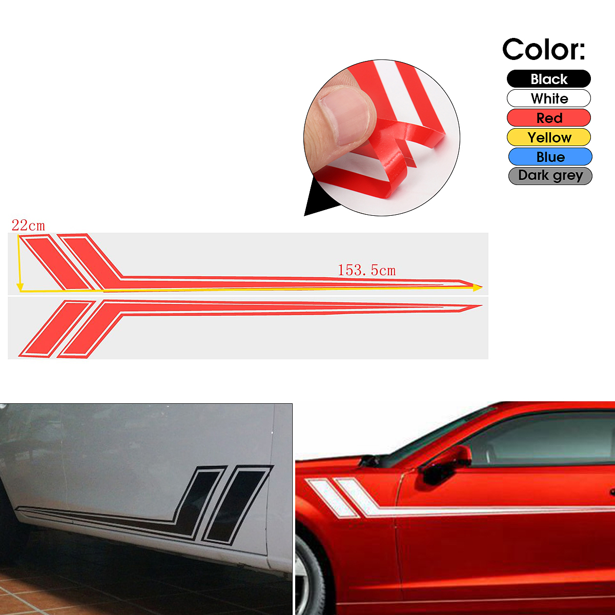 68x85-Car-hash-Stripe-Racing-Graphic-Fender-Decal-Sticker-FOR-Chevy-1671043