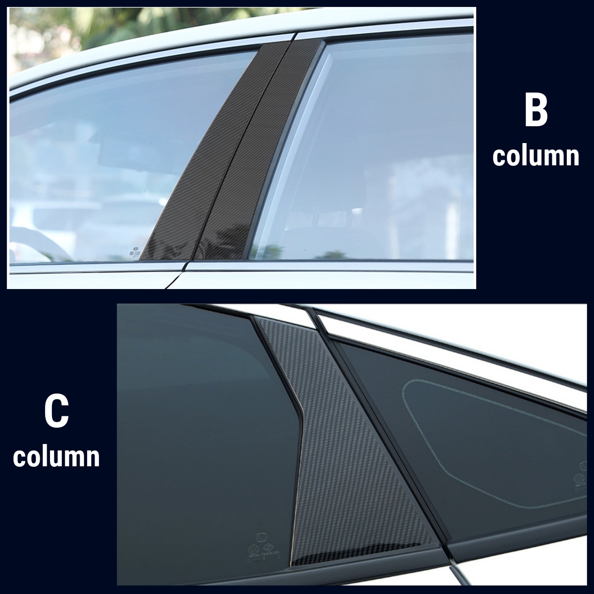6PCS-Set-Window-Pillar-Posts-Stickers-Trim-For-Honda-Civic-Sedan-2016-2018-Carbon-1826919
