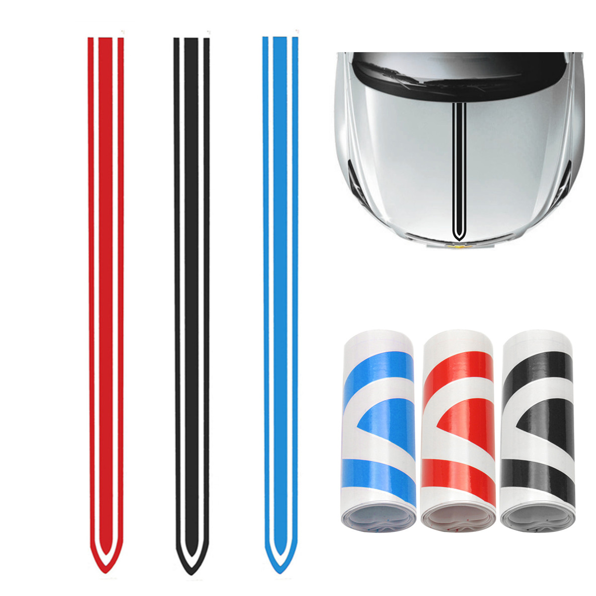 9x135CM-Graphic-Decal-Vinyl-Car-Stripes-Bonnet-Plus-Universal-Viper-Racing-Thin-1732249